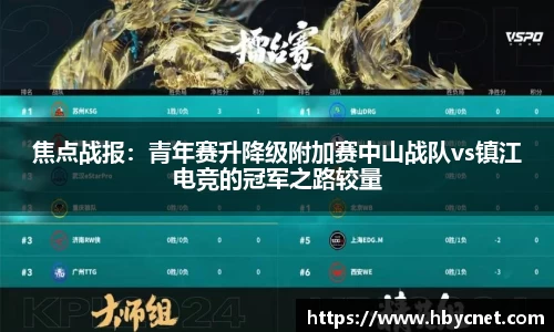 焦点战报：青年赛升降级附加赛中山战队vs镇江电竞的冠军之路较量